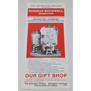 Arlington Gallery Normal Rockwell Art Exhibition Vermont Ad Ephemera Vintage 90s